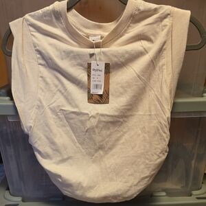 Bershka Cream Muscle Tee